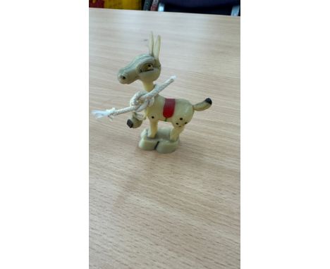 c.1950s yellow Gantoy Magnetic Plastic Muffin the Mule Vintage Toy