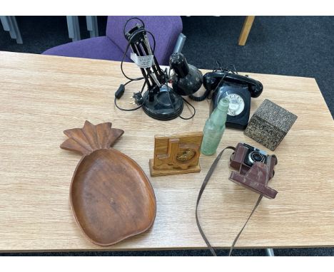 Selection of miscellaneous includes angle poise lamp, fruit bowl etc 