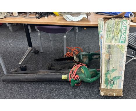 Hedge cutter, chainsaw and leaf blower - all untested 