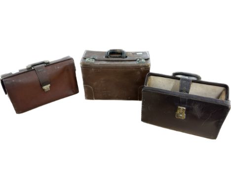 Three vintage leather bags 