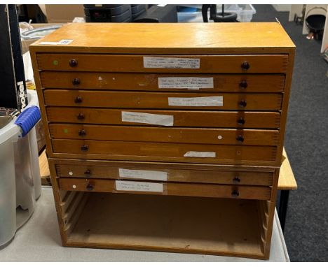 2 Vintage stackable 6 drawer multi drawer, total measurements when together 19.5 inches tall 20 inches wide 10 inches depth