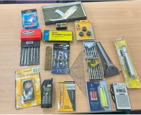 Selection of vintage and later measuring equipment and other items 