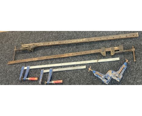 five sash clamps 