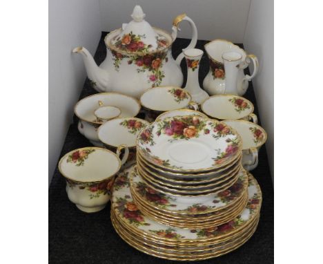 A collection of Royal Albert Old Country Roses tea wares, to include teapot, six cups, and saucers, sugar bowl and side plate