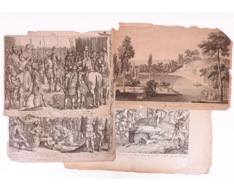 Seven various early 17th century Italian engravings, including Antonius Tempesta, (4) and a further print