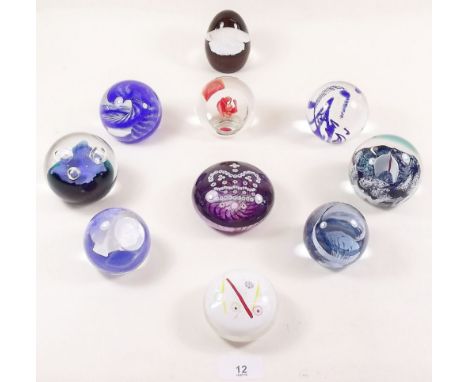 A group of ten Caithness paperweights - boxed