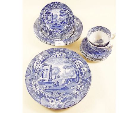 A group of Spode Blue Italian china including bowls, cups and saucers etc 