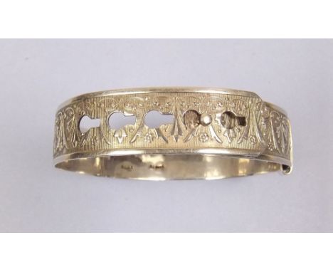 A silver 'Fidelity' hinged bangle