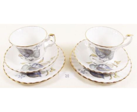 A Montrose set of six cups and saucers and six tea plates