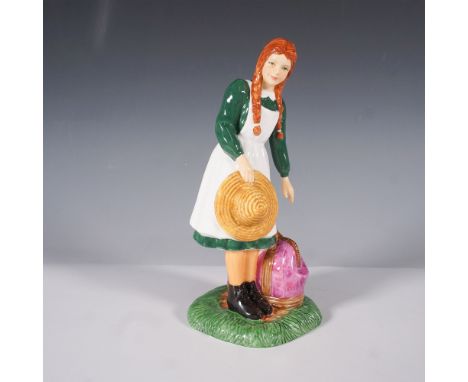 A Royal Doulton figurine titled Anne Arrives at Green Gables from the Anne of Green Gables series. This hand-made and hand-de