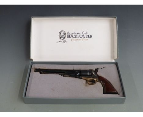 Colt Signature Series second generation 1860 .44 six shot double action percussion revolver with shaped wooden grips and 8 in