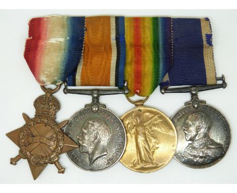 Royal Navy WWI medals&nbsp;comprising 1914/1915 Star,&nbsp;War Medal and Victory Medal named to 5114 S W Bowe,r RN together&n