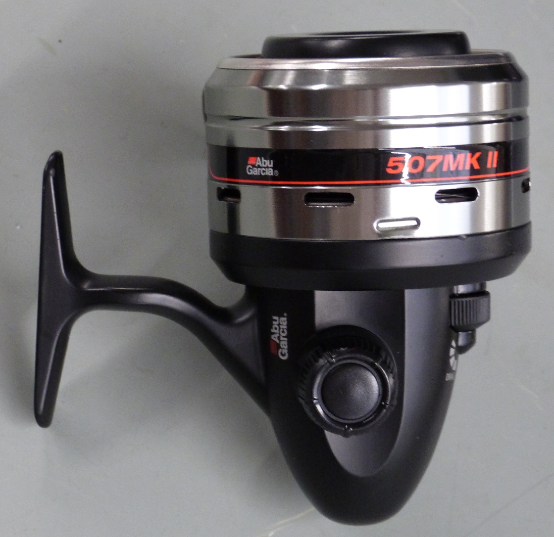 Abu Garcia closed face and fixed spool fishing reels in boxes, the