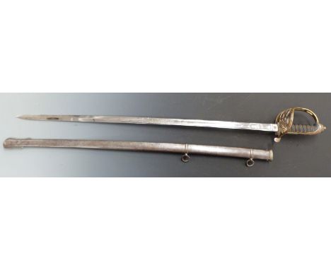 British Army 1822 pattern Infantry officer's sword by Wilkinson, VR cypher and bugle to 83cm blade, with scabbard. Possibly f
