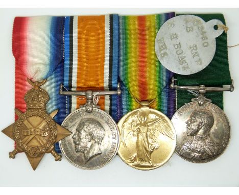 Royal Navy&nbsp;WWI medals&nbsp;comprising 1914/1915 Star,&nbsp;War Medal and Victory Medal named to 2450 R H Boase, RNR toge