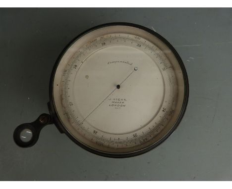 J Hicks, London travelling barometer and altimeter, diameter 12cm