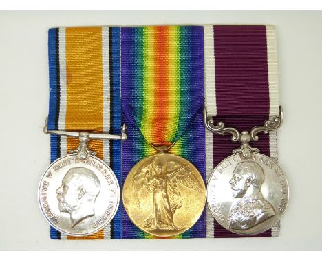 British Army WWI medals comprising 1914/1915 Star, War Medal and Victory Medal named to 22947 Sgt S H Davies, Royal Artillery