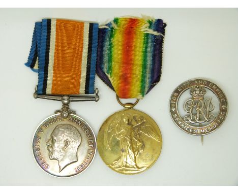 British Army WWI medals comprising War Medal and Victory Medal named to 49864 Pte R A Upperton, Northamptonshire Regiment, to