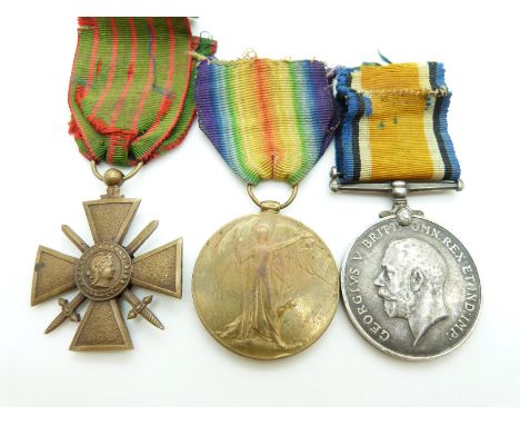 British Army WWI medals comprising War Medal and Victory Medal named to 203905 Pte R T Vane, Northamptonshire Regiment togeth