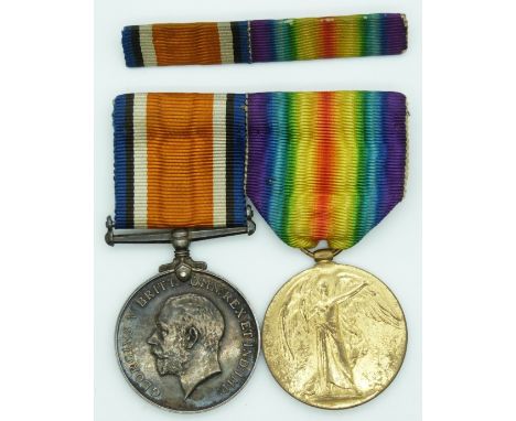 British Army WWI medals comprising War Medal and Victory Medal named to 2 Lieutenant C G Horton&nbsp;