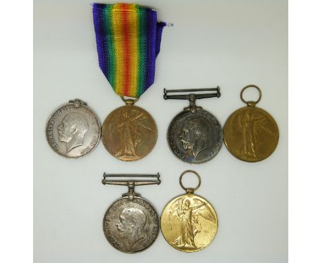 British Army WWI medals comprising&nbsp;three pairs of War and Victory Medals for the Royal Engineers named to 112355 Sapper 