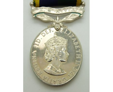 British Army Efficiency Medal T&amp;AVR (Elizabeth II) named to 22134232 Cpl R J Hegarty, Royal Signals