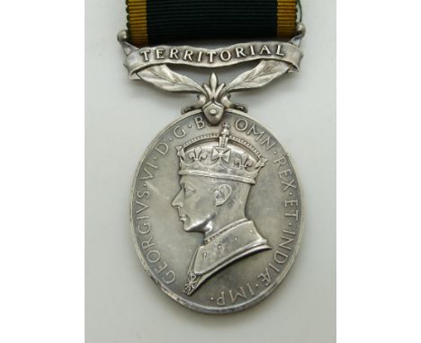 British Army Territorial Efficiency Medal (George VI) named to 2673832 Sgt H Burgess, Royal Engineers