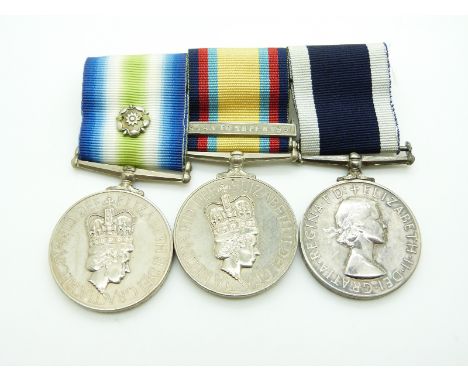 Royal Navy South Atlantic Medal with rosette named to D134686A S R Way, HMS Andromeda together with his Gulf War Medal and Lo