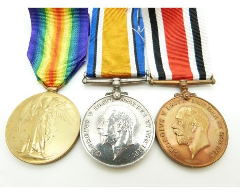 British Army WWI medals comprising War Medal and Victory Medal named to 96667 Gunner A G Murcutt together with his Special Co