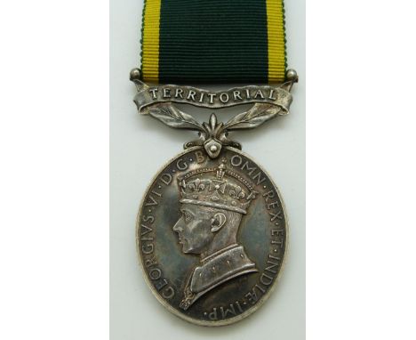 British Army Territorial Efficiency Medal (George VI) named to 1473823 CFN A McLeod