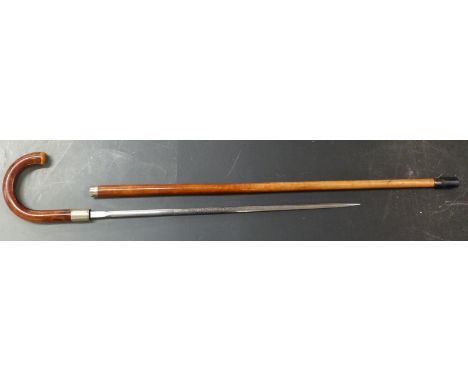 Swordstick or walking cane, blade length 55cm