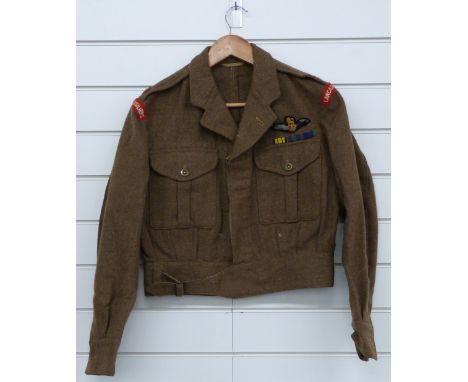 British Army Cold War 1949 pattern battledress blouse/ jacket, Lancashire Fusiliers shoulder titles with major rank insignia 