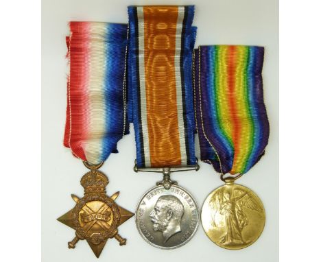 British Army WWI medals comprising 1914/1915 Star, War Medal and Victory Medal named to 20383 Pte P Carr, Royal Scotts Regime