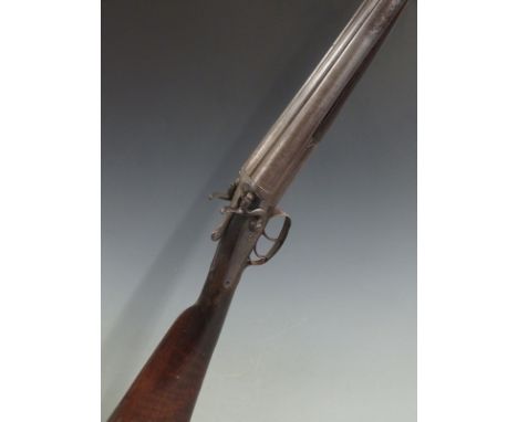J W Gardner 12 bore side by side hammer action shotgun with engraved lock, hammers, trigger guard, underside and top plate, c