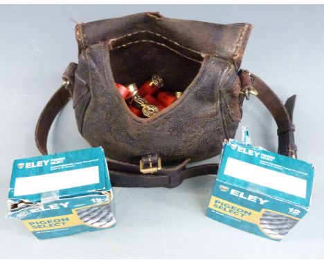 One-hundred-and-six shotgun cartridges, some in original boxes, some in leather cartridge bag.&nbsp;PLEASE NOTE THAT A VALID 