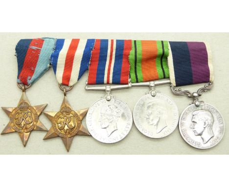 Royal Air Force WWII medals comprising 1939/1945 Star, France &amp; Germany Star, Defence Medal, War Medal and Long Service &