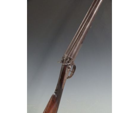 Leopold 20 bore side by side hammer action shotgun with engraved lock, hammers, trigger guard, underside and top plate, push 