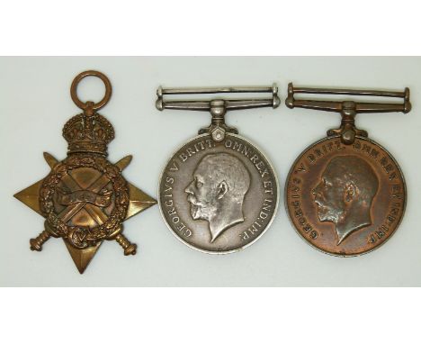 British Army WWI medals comprising&nbsp;1914/1915 Star, named to 18047 Pte R Weston, Wiltshire Regiment together with a War M