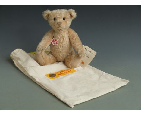 Steiff Teddy bear Classic with cream mohair, 28cm tall, limited edition 1994, in original bag.&nbsp;