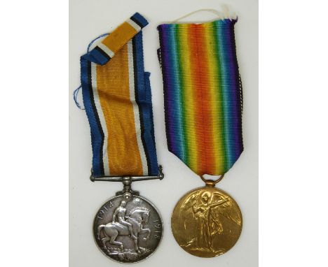 British Army WWI medals comprising War Medal and Victory Medal named to 423325 Pte F J Reeves, Hampshire Regiment