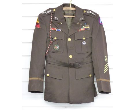 US Army Four Star General's tunic with a variety of badges, including enamel examples