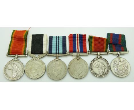 WWII Medals comprising Africa Service Medal named to 111776 G E C Schultz, New Zealand Service Medal, Canadian Volunteer Serv