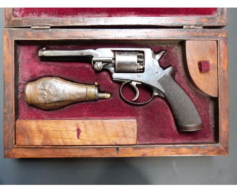 Adams for R Watmough of Manchester 120 bore five-shot double action revolver with frame engraved 'B. 19772 Adams' Patent No35