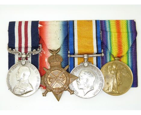 British Army WWI Royal Engineers military medal group named to 52614 Pioneer J T Harris, RE together with his&nbsp;1914/1915 