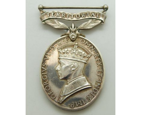 British Army Territorial Efficiency Medal (George VI) named to 4128851 Pte C Groom, Cheshire Regiment