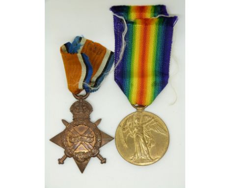 British Army WWI medals comprising&nbsp;1914/1915 Star and Victory Medal&nbsp;named to 201185 Pte S Parkin, Yorkshire and Lan