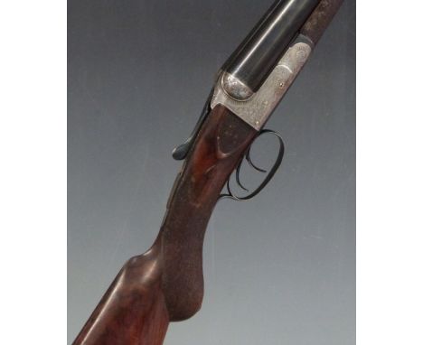 Belmont Interchangable Hammerless 12 bore side by side ejector shotgun with named and engraved lock, engraved trigger guard, 