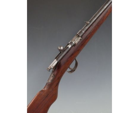 BSA .22 bolt action rifle with semi-pistol grip, peep sight mount and 19.5 inch barrel, overall length 93cm, serial number 75