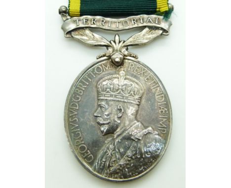 British Army Territorial Efficiency Medal (George V) named to 5766296 Pte CAE Farrow, Norfolk Regiment