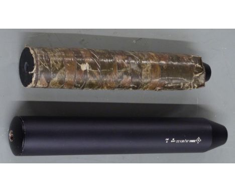 Two .22 rimfire sound moderators.&nbsp;PLEASE NOTE THAT A VALID RELEVANT FIREARMS/SHOTGUN CERTIFICATE IS REQUIRED TO HANDLE/P